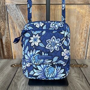 Vera Bradley Blue Dive Floral Medallion RFID Mini Hipster Ultralight Crossbody